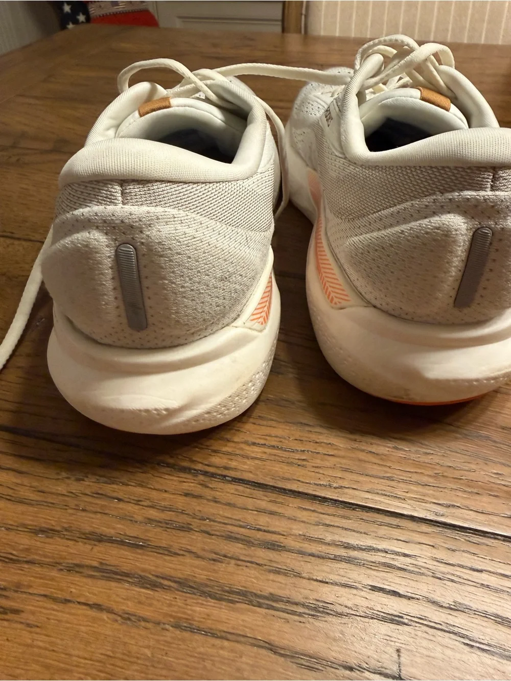 Brooks Men’s Athletic Shoes in Cream with Orange Accents